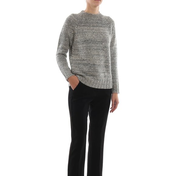 WEEKEND MAX MARA Vivetta Sequined Wool blend Cocktail Raglan Sweater Pullover 8 - Picture 5 of 16